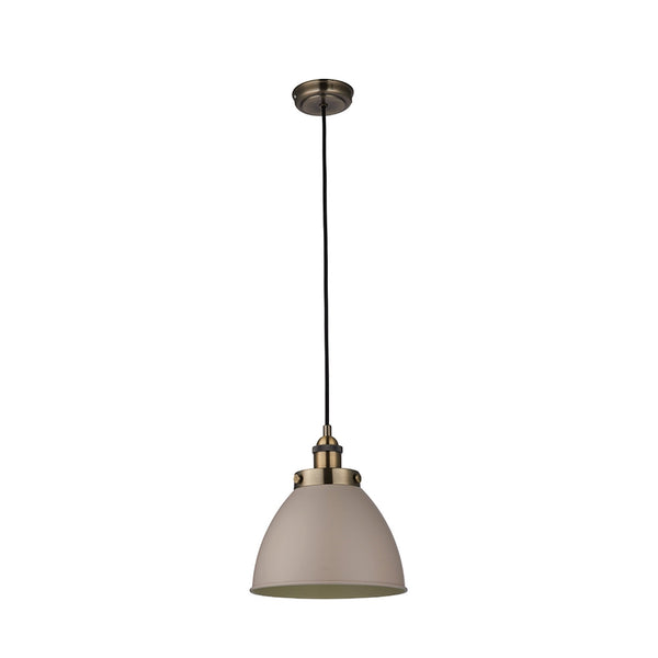 Franklin Small Taupe and Brass Pendant Light