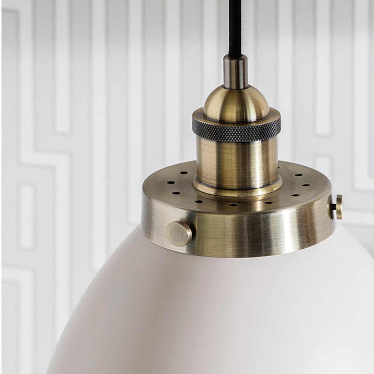 Franklin Small Taupe and Brass Pendant Light