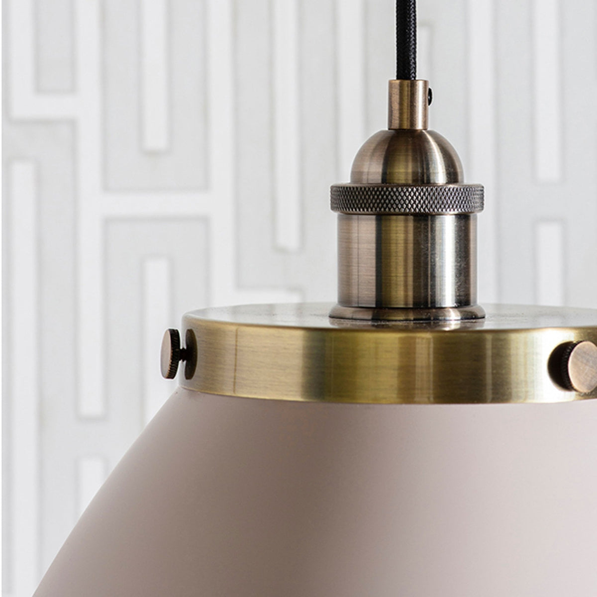 Franklin Large Taupe and Brass Pendant Light