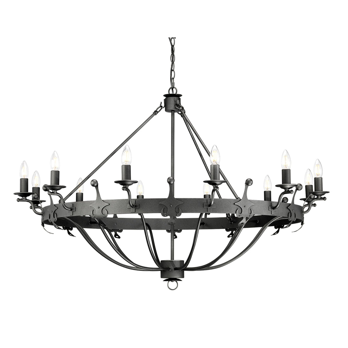 Windsor Twelve Light Chandelier in Graphite