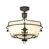 Windsor Three Light Semi-Flush Pendant in Graphite