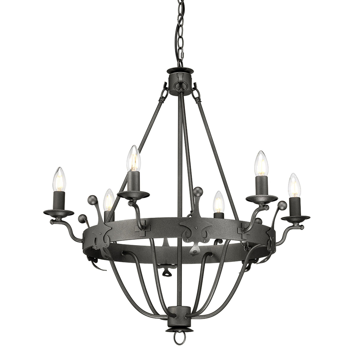 Windsor Six Light Chandelier in Graphite