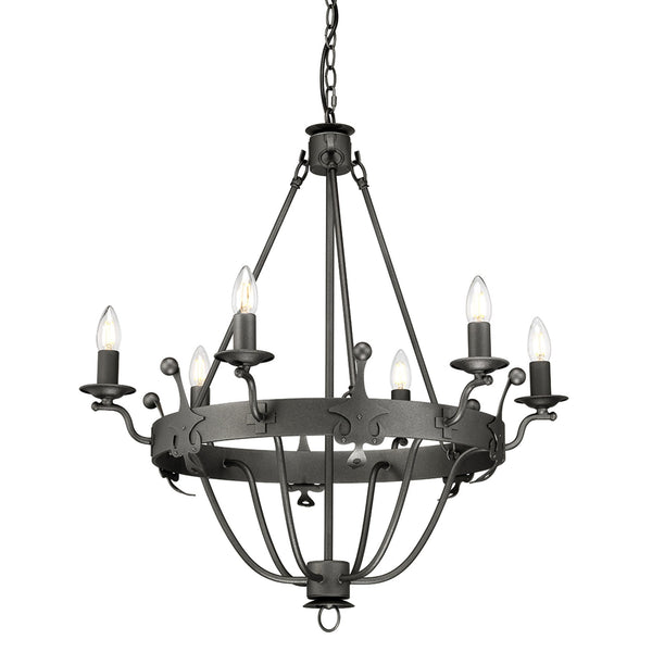 Windsor Six Light Chandelier in Graphite