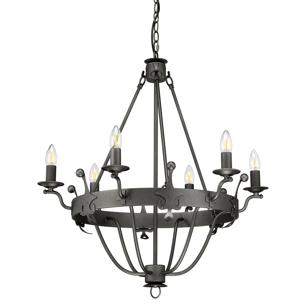 Windsor Six Light Chandelier in Graphite