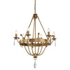 Windsor Six Light Chandelier in Gold Patina