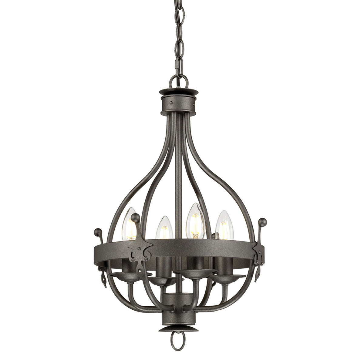 Windsor Four Light Pendant Chandelier in Graphite