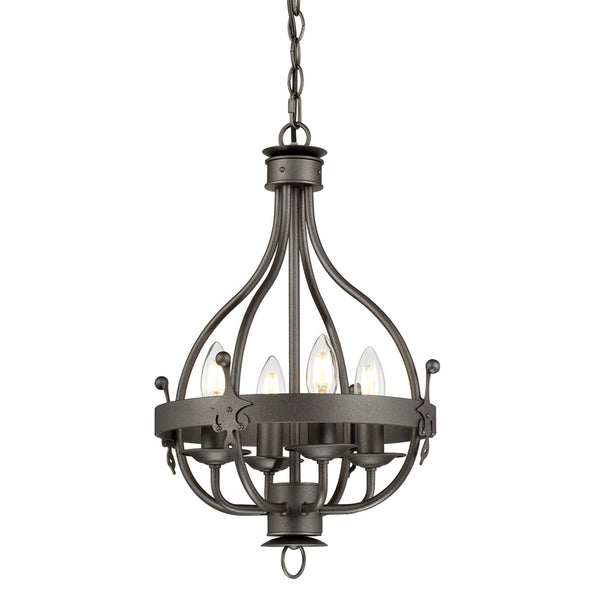 Windsor Four Light Pendant Chandelier in Graphite