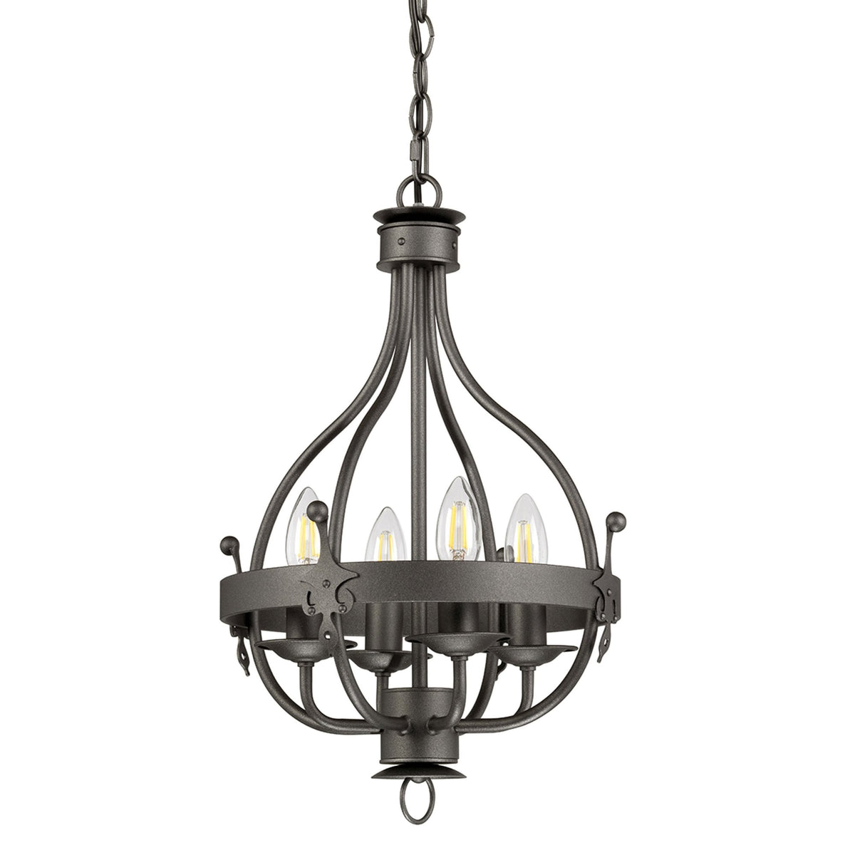 Windsor Four Light Pendant Chandelier in Graphite