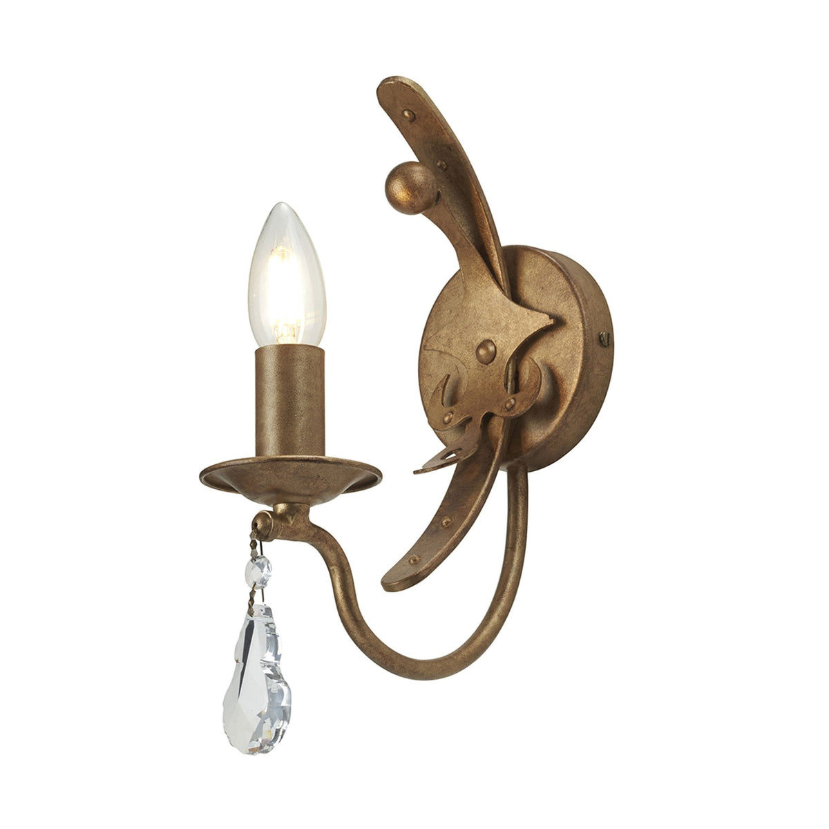 Windsor Single Wall Light in Gold Patina
