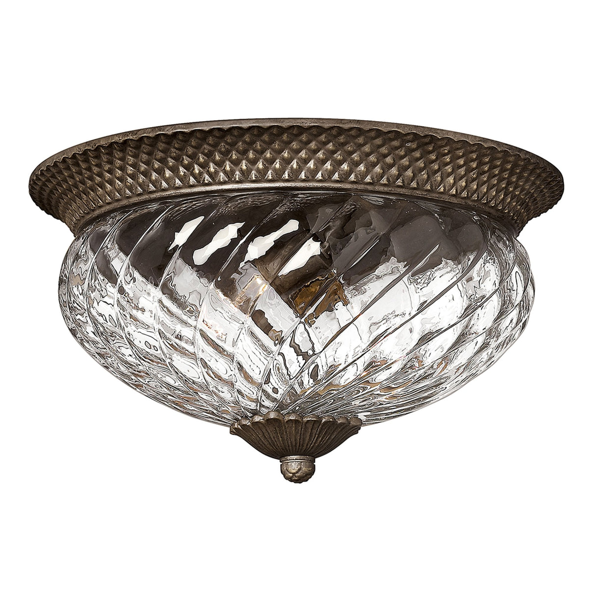 Plantation Large Flush Light in Pearl Bronze