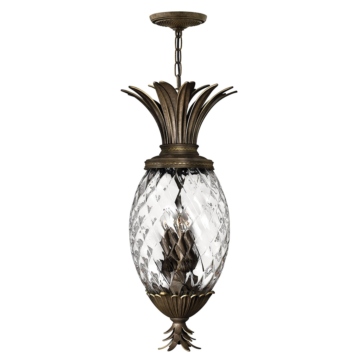 Plantation Four Light Pendant in Pearl Bronze