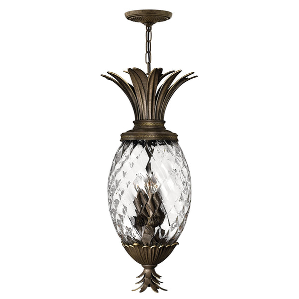 Plantation Four Light Pendant in Pearl Bronze