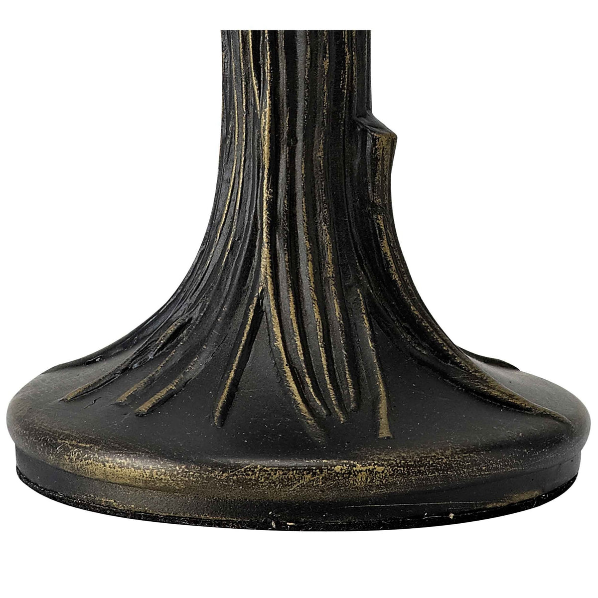 Beaworthy Tiffany Table Lamp in Black and Gold with Beige and Clear Crystal Shade