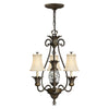 Plantation Three Arm Chandelier in Pearl Bronze