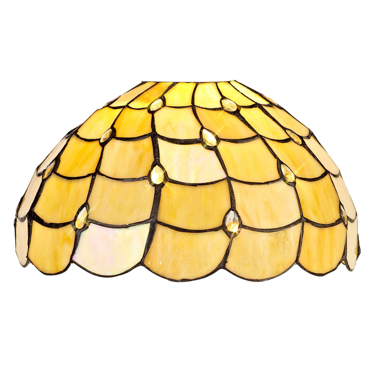 Beaworthy Tiffany Beige and Clear Crystal 30cm Non-electric Shade