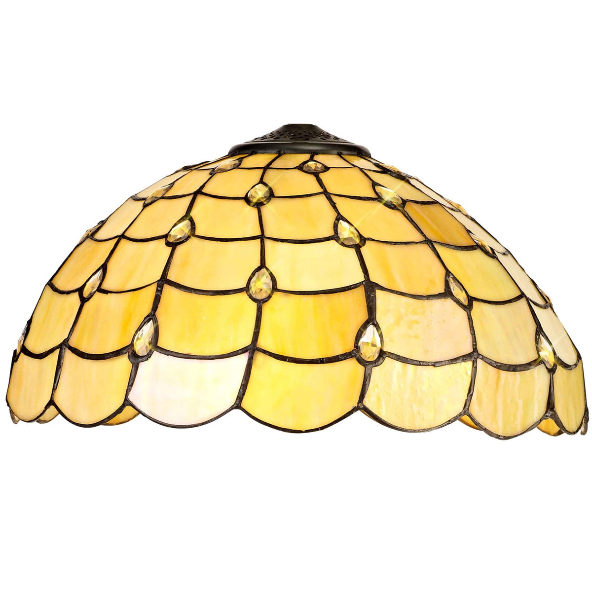 Beaworthy Tiffany Beige Clear and Crystal 40cm Shade Only