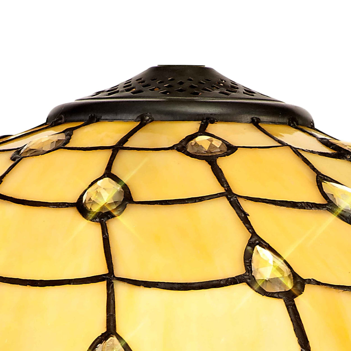 Beaworthy Tiffany Beige Clear and Crystal 40cm Shade Only