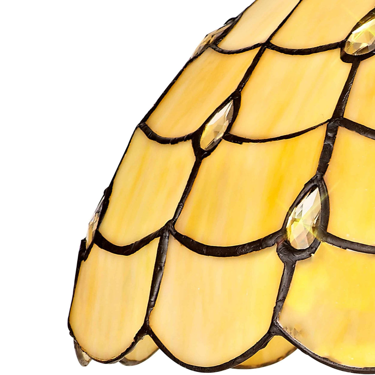 Beaworthy Tiffany Beige Clear and Crystal 40cm Shade Only