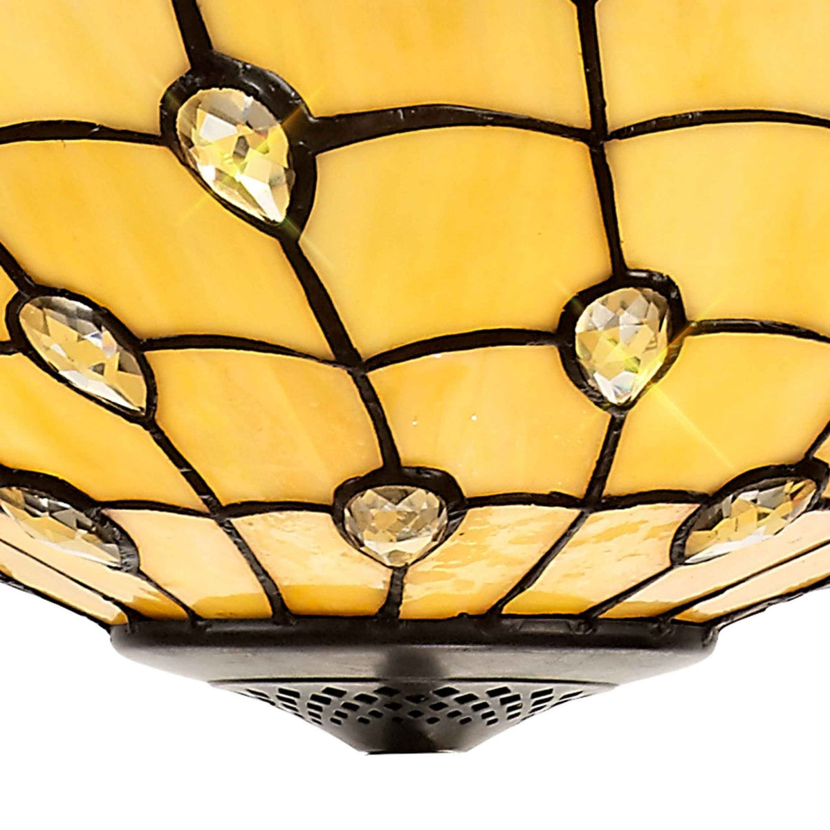 Beaworthy Tiffany Beige and Clear Crystal 50cm Non-electric Shade