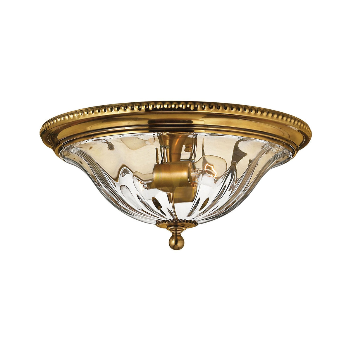 Cambridge Two Light Flush Mount Light in Burnished Brass