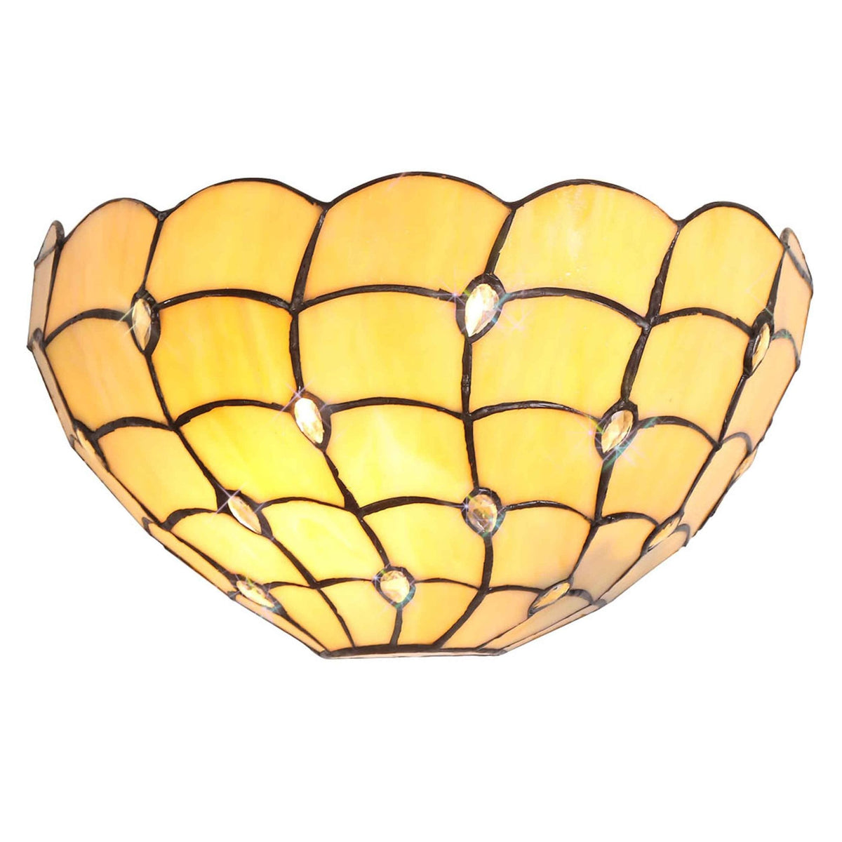 Beaworthy Tiffany Beige and Clear Crystal 30cm Wall Lamp