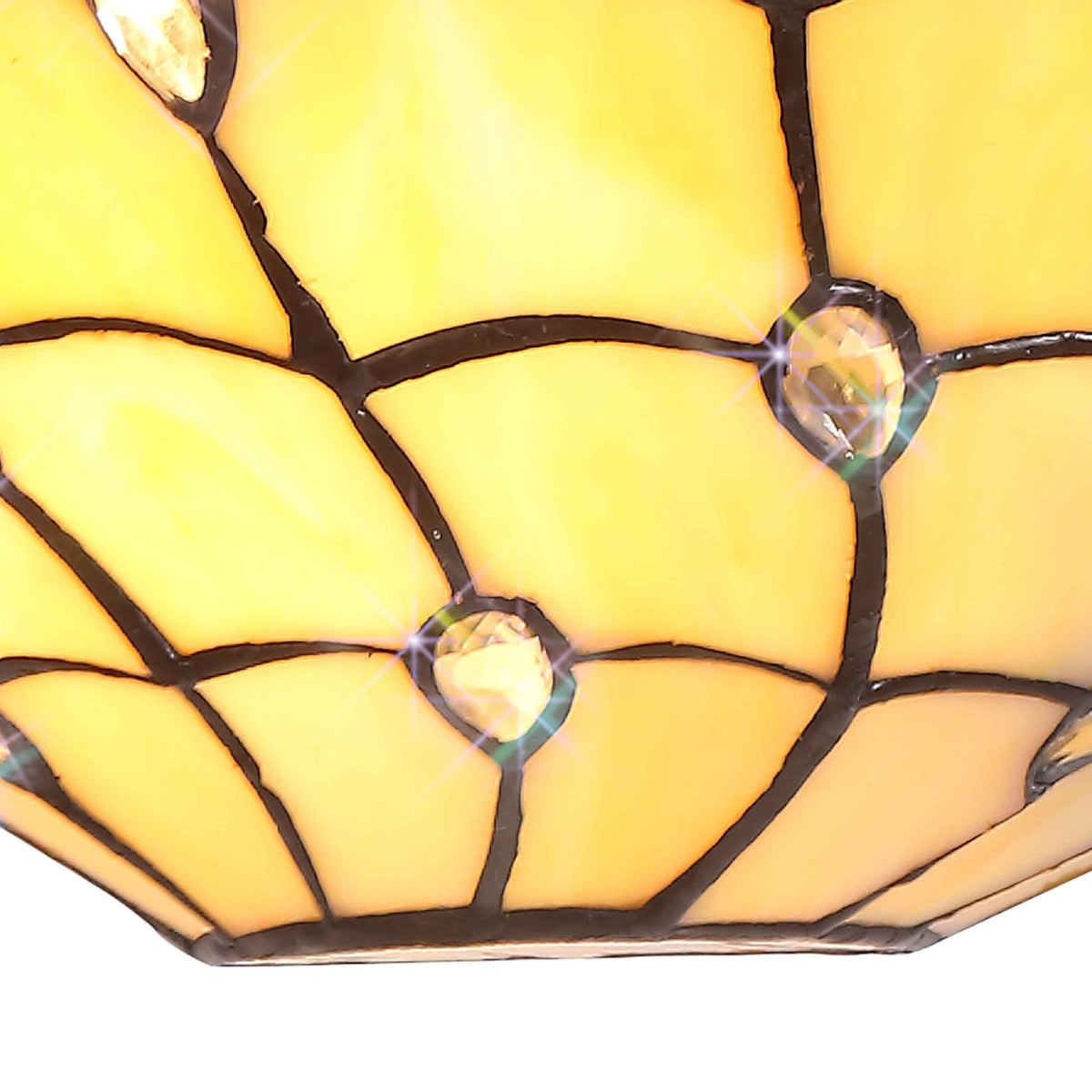Beaworthy Tiffany Beige and Clear Crystal 30cm Wall Lamp