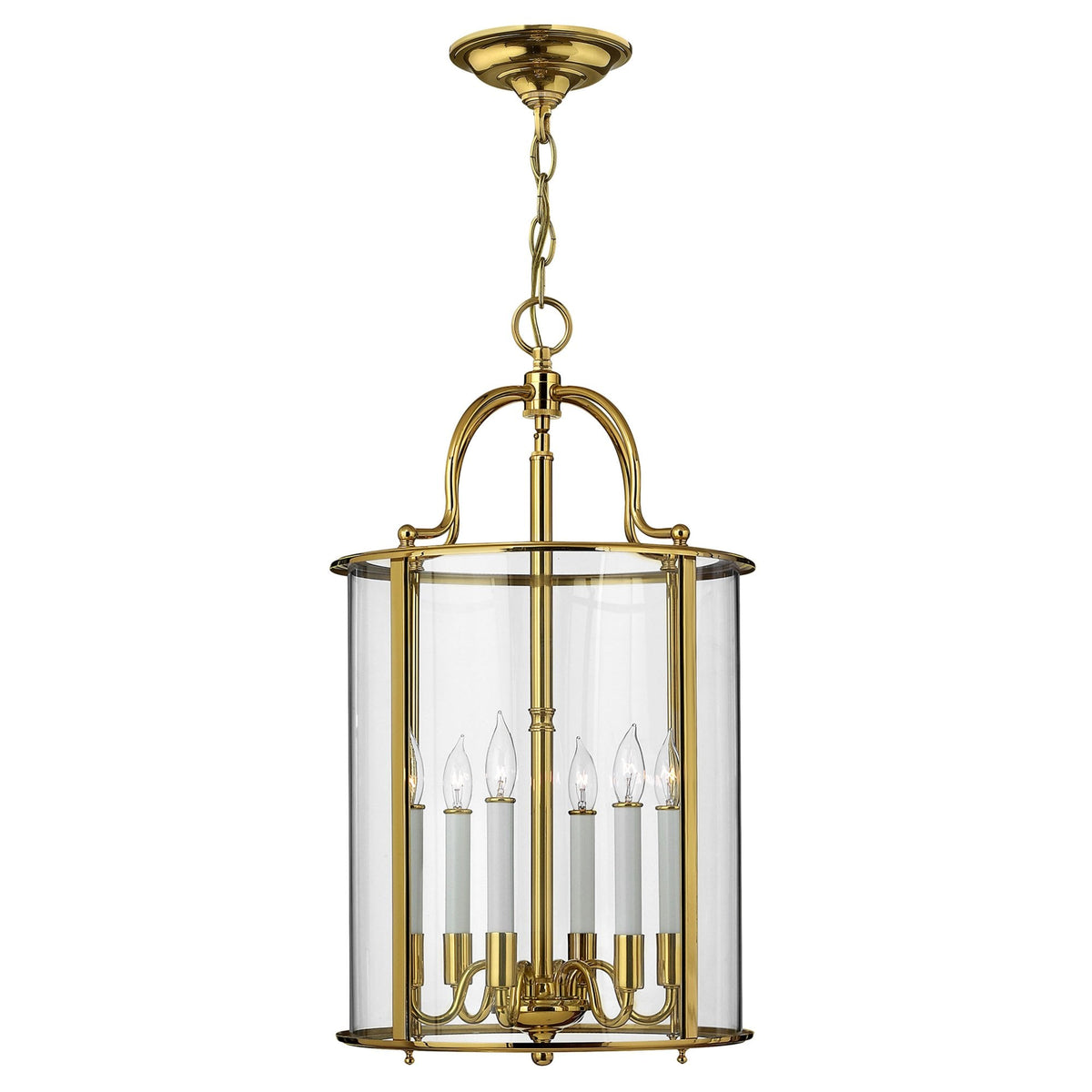 Gentry Six Light Large Pendant in Polished Solid Brass