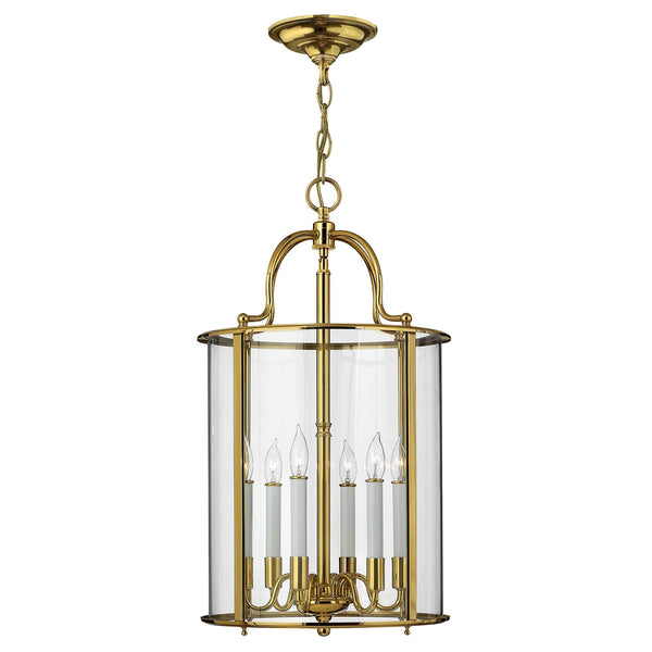 Gentry Six Light Large Pendant in Polished Solid Brass