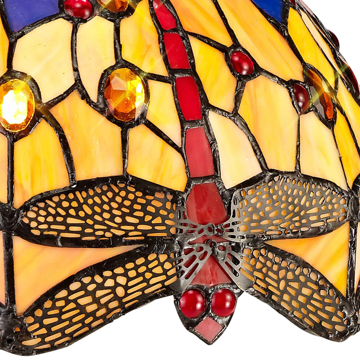 Loddiswell Tiffany 30cm Shade Only in Blue Orange and Crystal