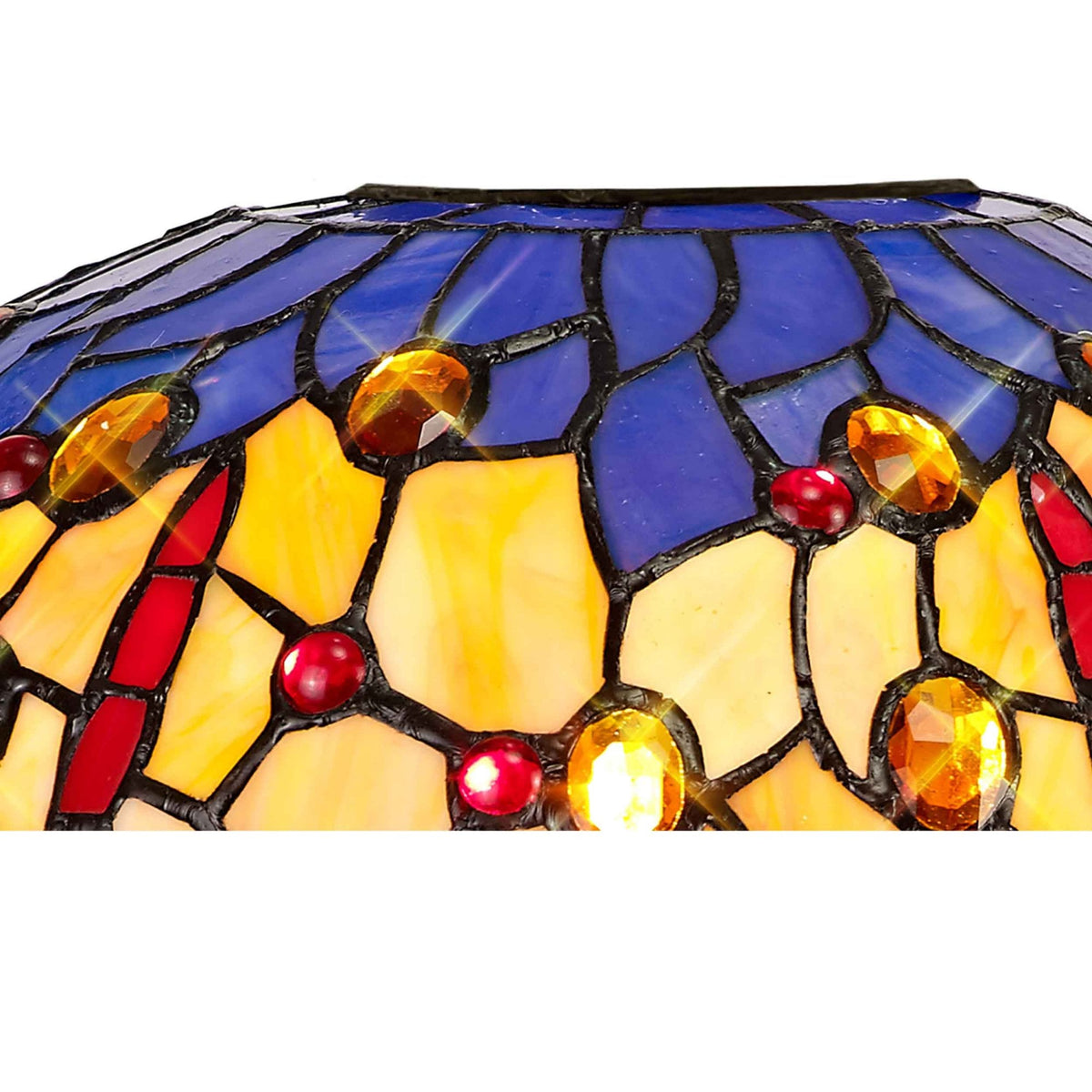 Loddiswell Tiffany 30cm Shade Only in Blue Orange and Crystal