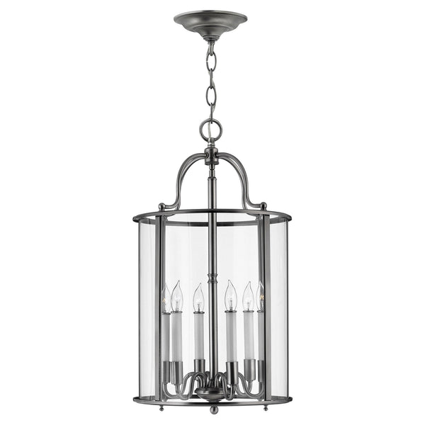 Gentry Six Light Large Pendant in Pewter