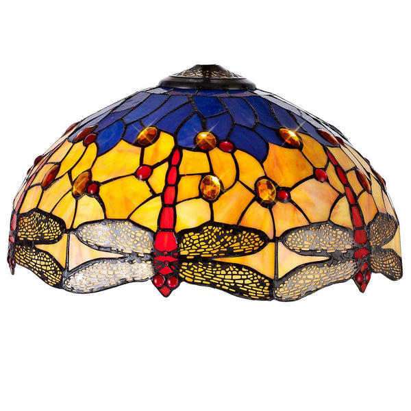 Loddiswell Tiffany 40cm Shade Only in Blue Orange and Crystal