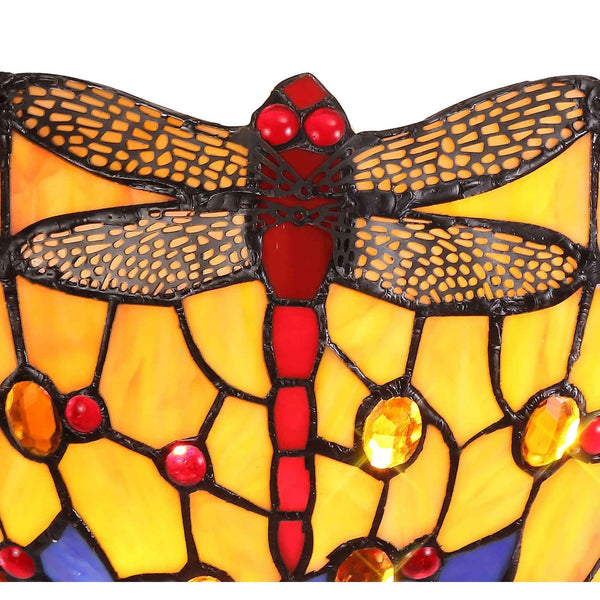 Loddiswell Tiffany Wall Light with Blue Orange Crystal