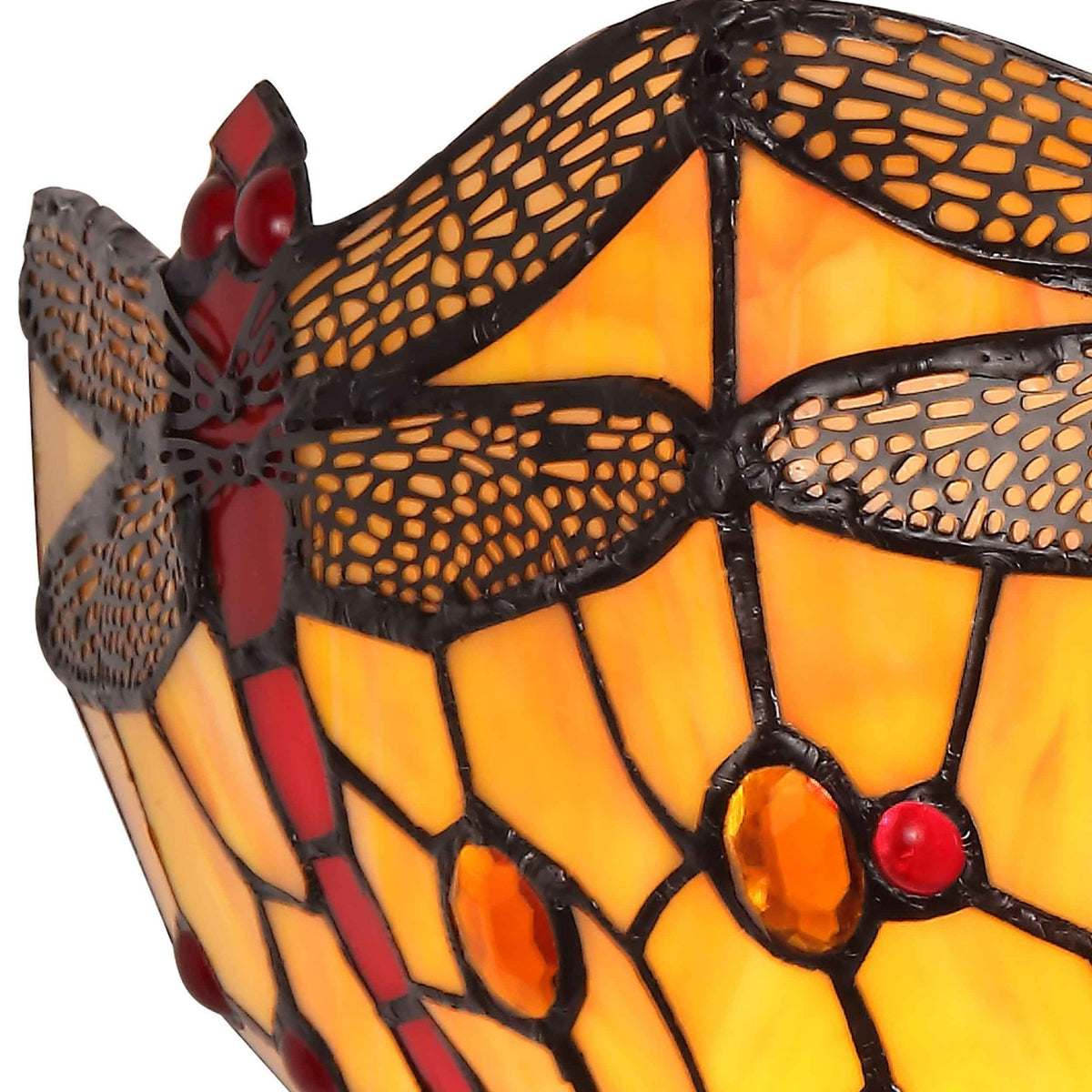 Loddiswell Tiffany Wall Light with Blue Orange Crystal