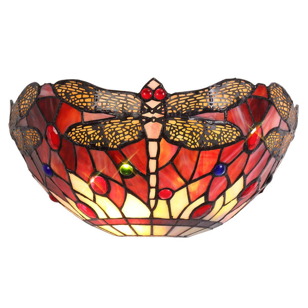 Loddiswell Tiffany Wall Light with Purple Pink Crystal