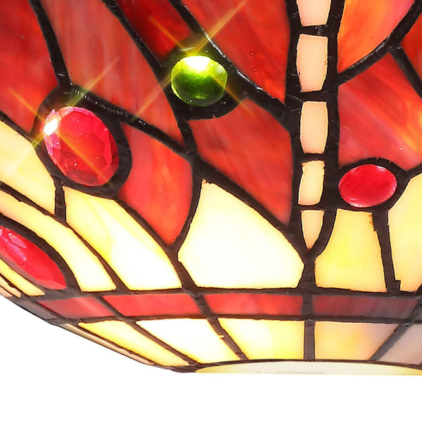 Loddiswell Tiffany Wall Light with Purple Pink Crystal