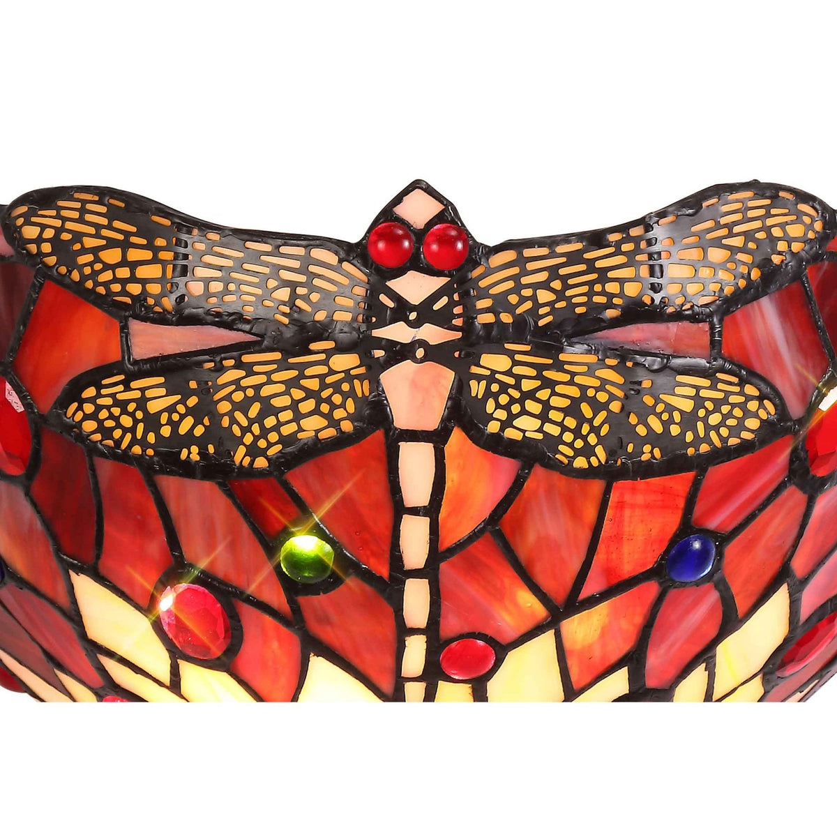 Loddiswell Tiffany Wall Light with Purple Pink Crystal