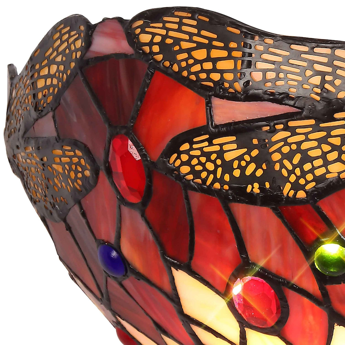 Loddiswell Tiffany Wall Light with Purple Pink Crystal