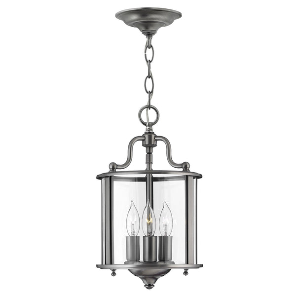 Gentry Three Light Small Pendant in Pewter
