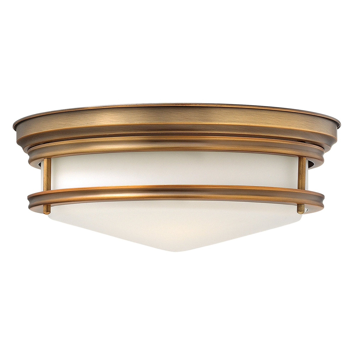 Hadley Three Light Flush Light in Brushed Bronze