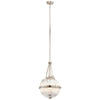 Aster Single Three Light Pendant in Polished Nickel