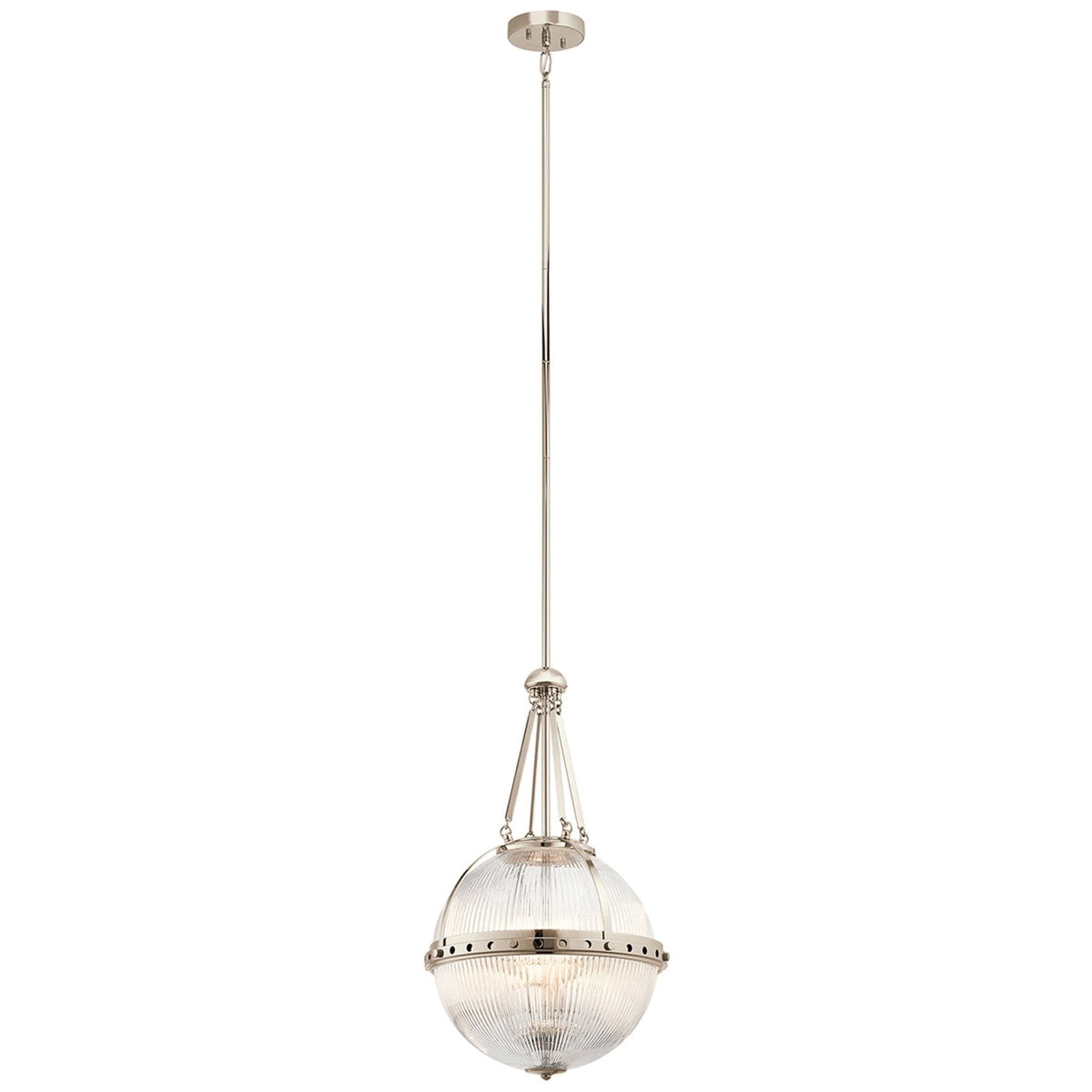 Aster Single Three Light Pendant in Polished Nickel