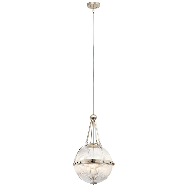 Aster Single Three Light Pendant in Polished Nickel