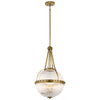 Aster Single Three Light Pendant in Natural Brass
