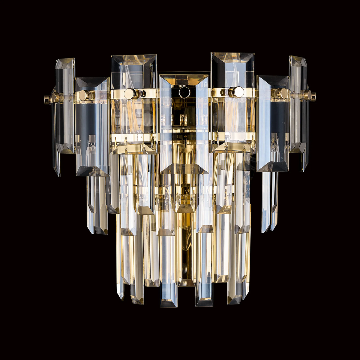 Velator Wall Light in French Gold with Champagne Crystal Glass
