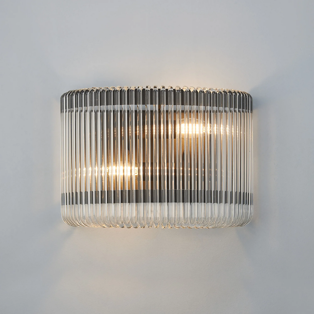 Jevington Medium Wall Light in Black with Clear Glass