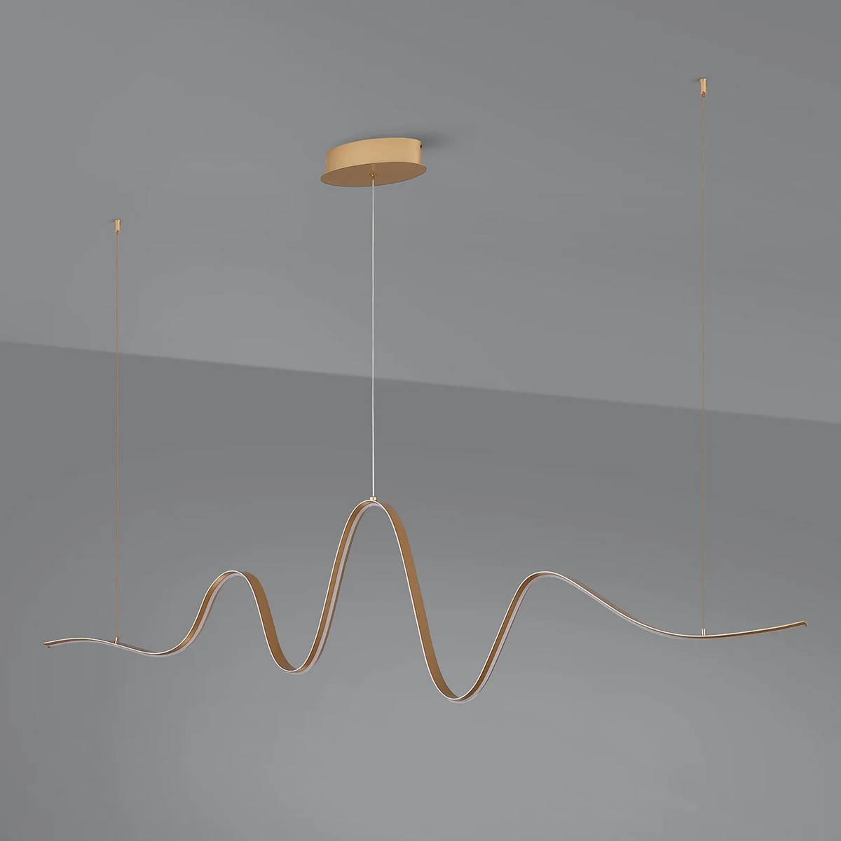 Amble Wave Dimmable LED Linear Pendant in Gold