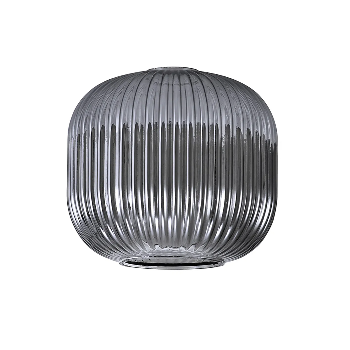 Atherington 20cm Pumpkin Shaped Ribbed Smoked Replacement Glass Shade