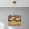 Eckington 400 Round Pendant in Brass with Smoked Glass Rods