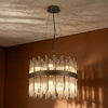 Eckington 400 Round Pendant in Matt Bronze with Clear Glass Rods